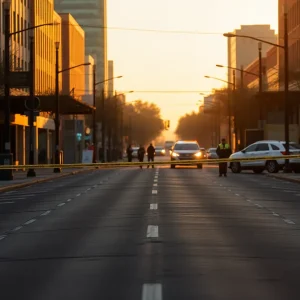Houston crime scene with police tape