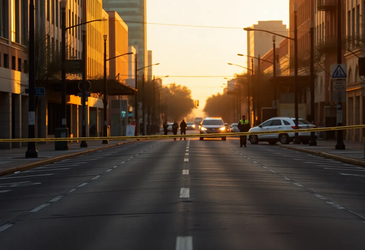 Houston crime scene with police tape