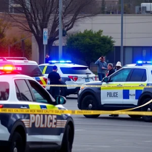Police scene in Houston with investigation taking place