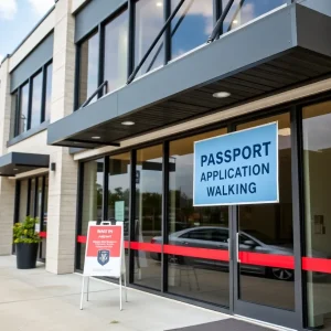 Exterior view of the new passport application office in Houston's East End