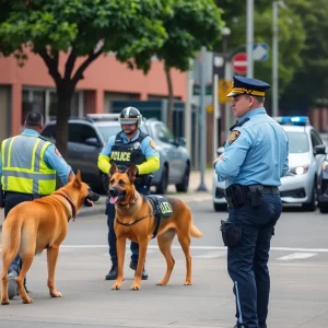 Law enforcement officers with K9 units in Houston