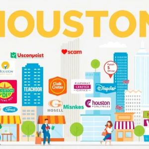 Houston skyline with Teacher Appreciation Week promotions
