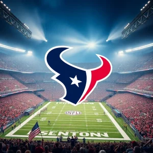 Fans in a stadium cheering for the Houston Texans