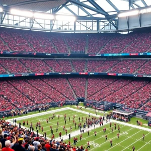 Fans enjoying a Houston Texans game in the stadium