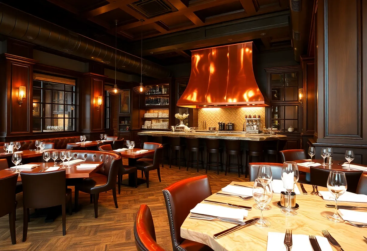 Interior of Kirkwood restaurant showcasing upscale design elements