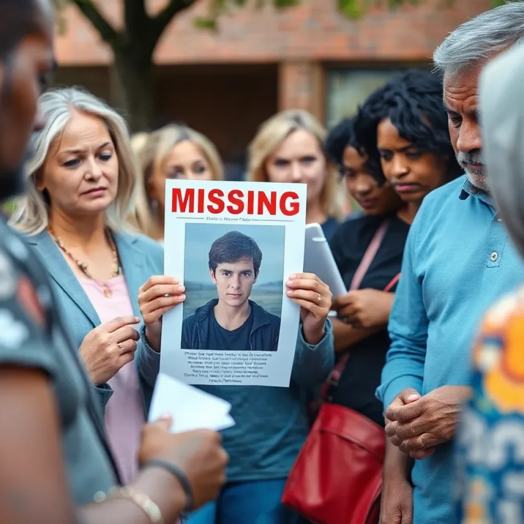 Community members showing support for missing persons awareness.