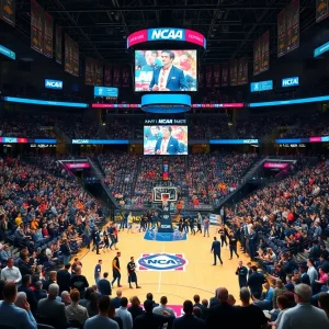 Fans in the Toyota Center during the NCAA tournament