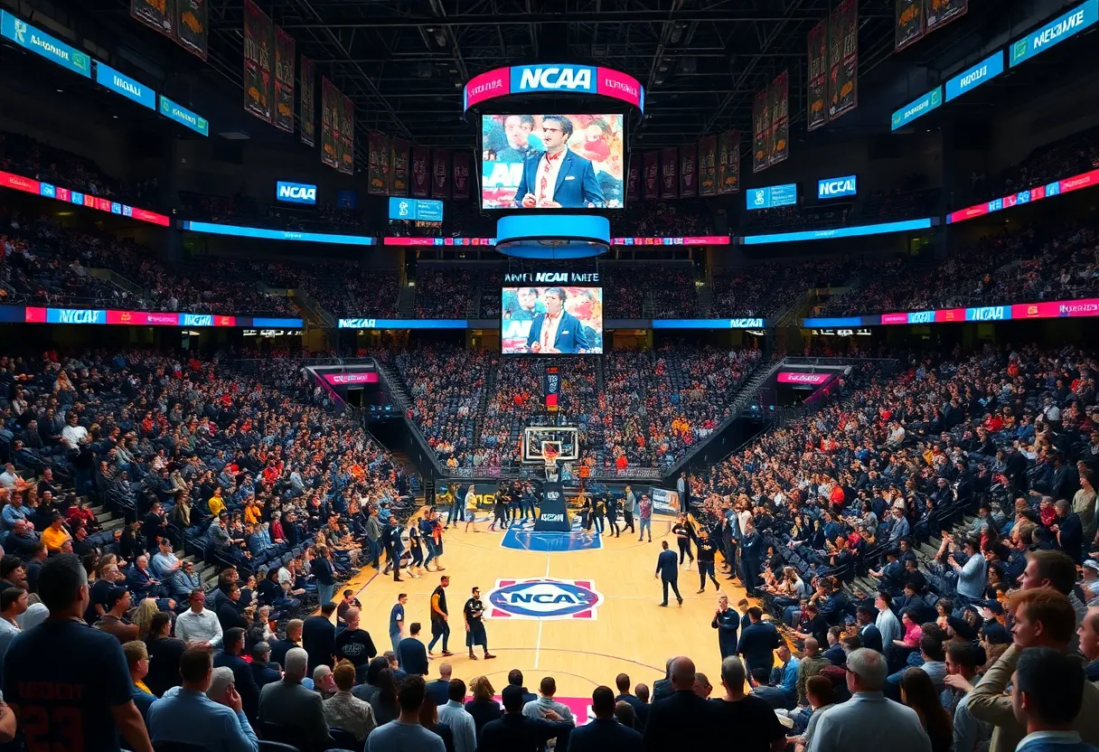 Fans in the Toyota Center during the NCAA tournament