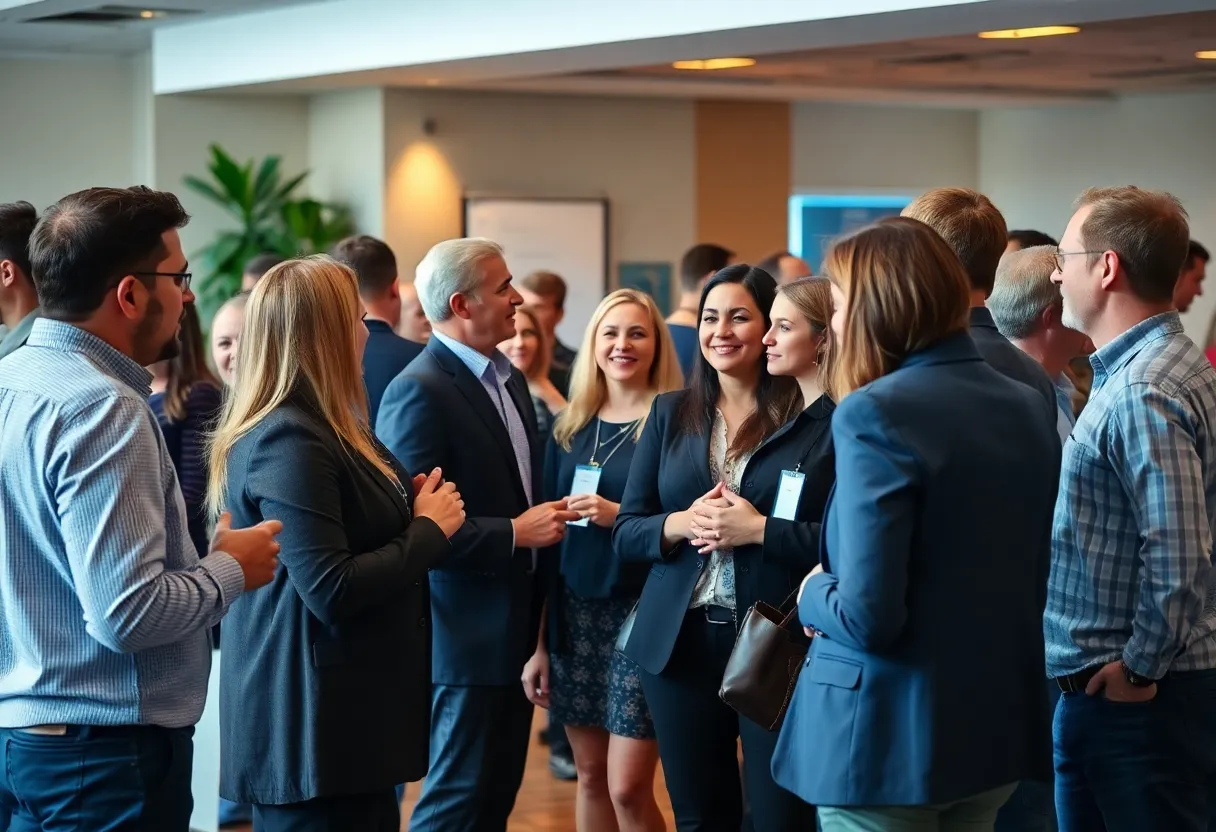 Real estate professionals networking at Women's Council event
