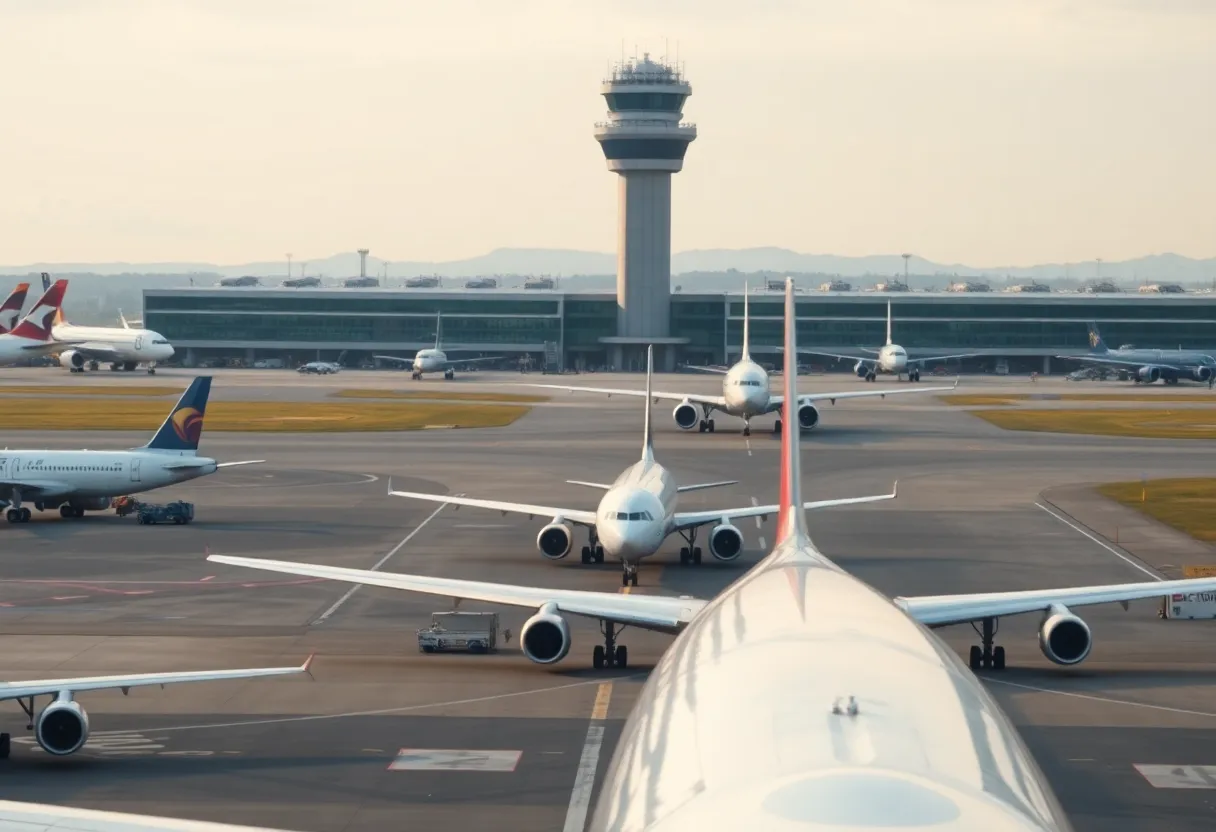 Air traffic controllers managing flights at Newark Airport