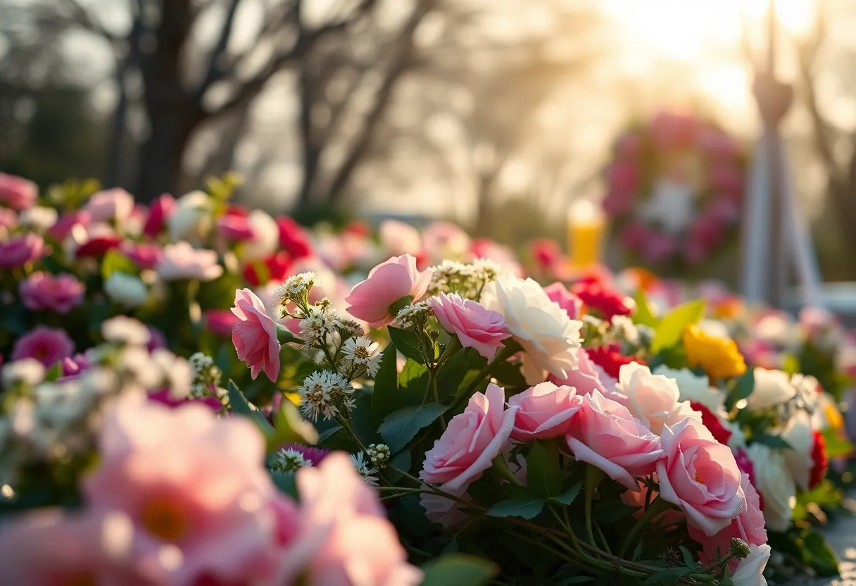 Memorial tribute for Nicole Ceaser Love with flowers