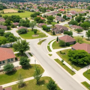 Suburban neighborhoods in Pearland and League City, Texas
