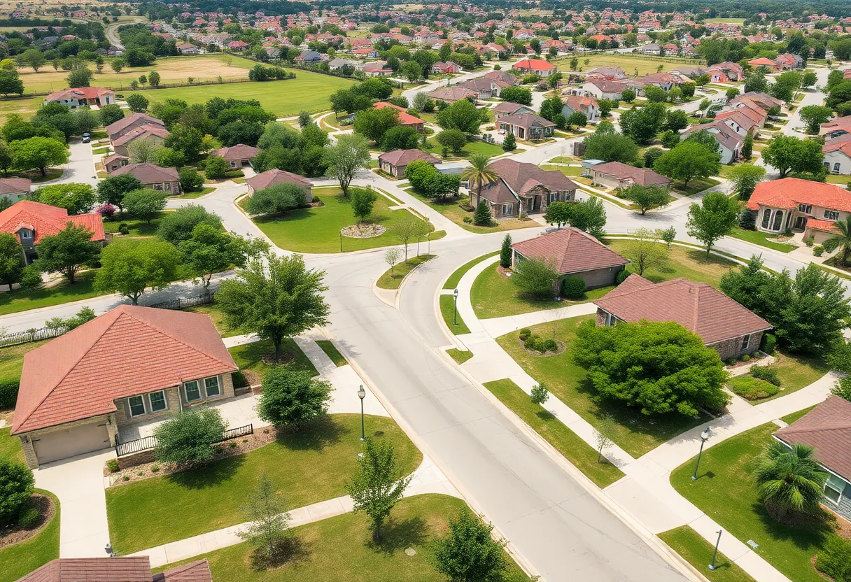 Suburban neighborhoods in Pearland and League City, Texas