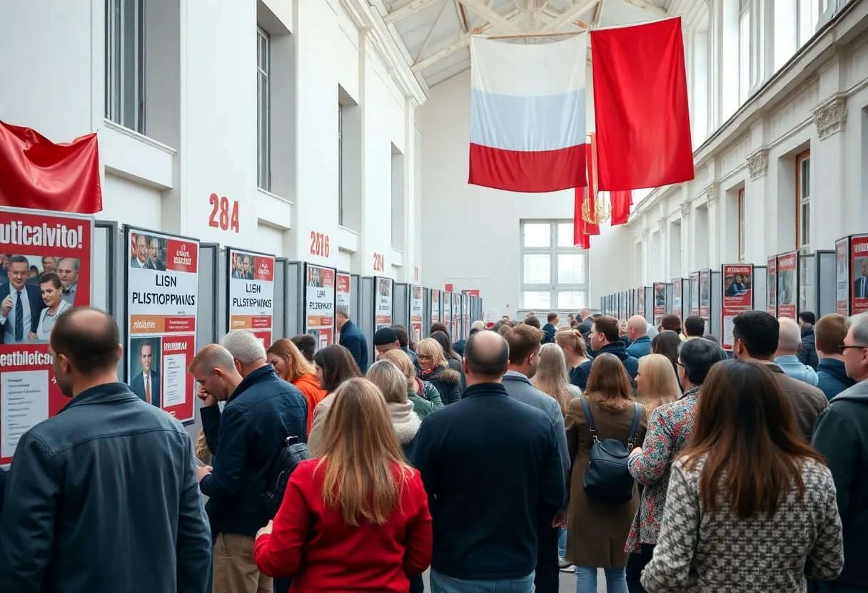 Voters participating in the Polish presidential election