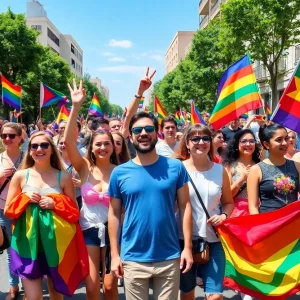 Participants celebrating at the Pride Houston 2025 event, showcasing diversity and unity.