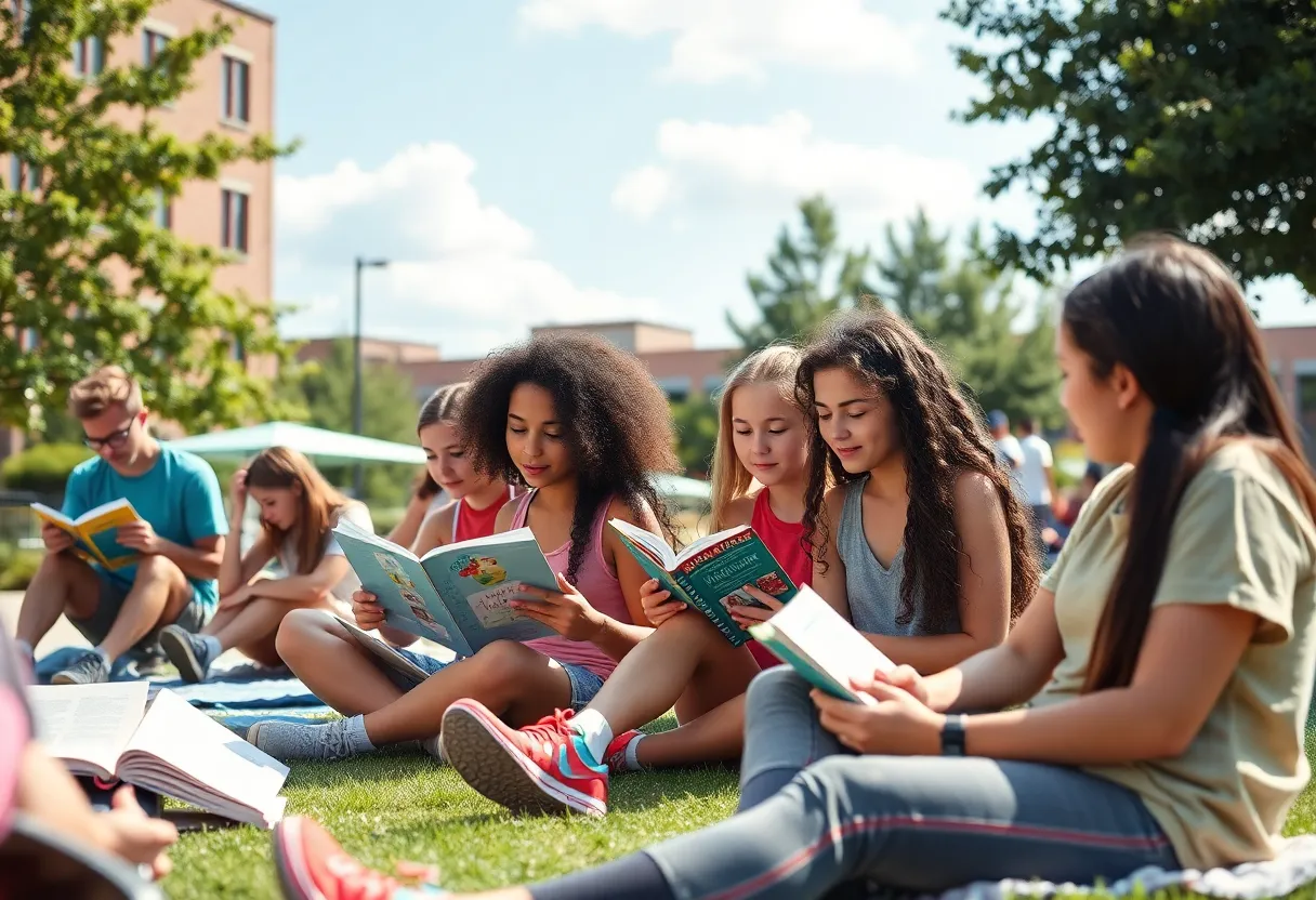 Students participating in summer activities focusing on relaxation and productivity.