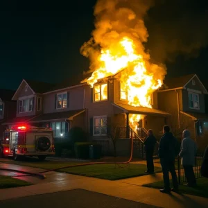 Firefighters battling a townhome fire in southwest Houston