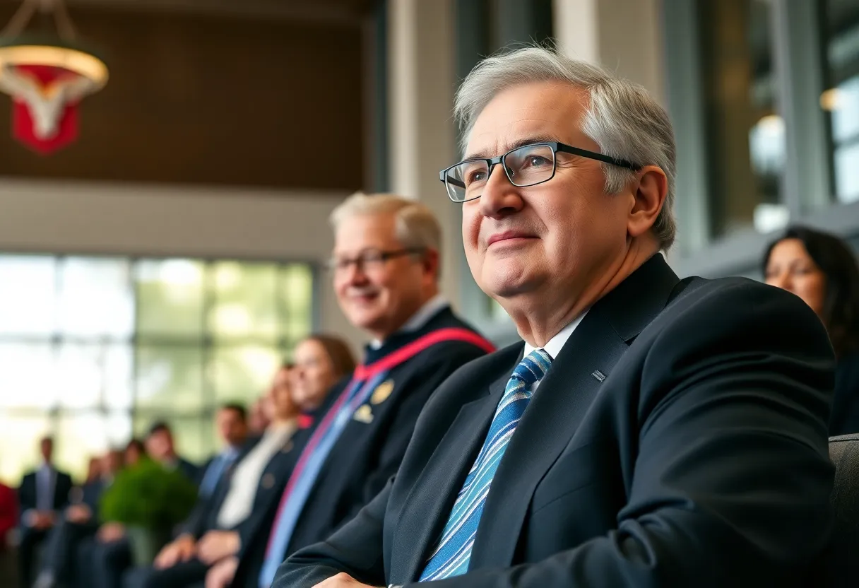 Image depicting the transition of leadership at the University of Houston