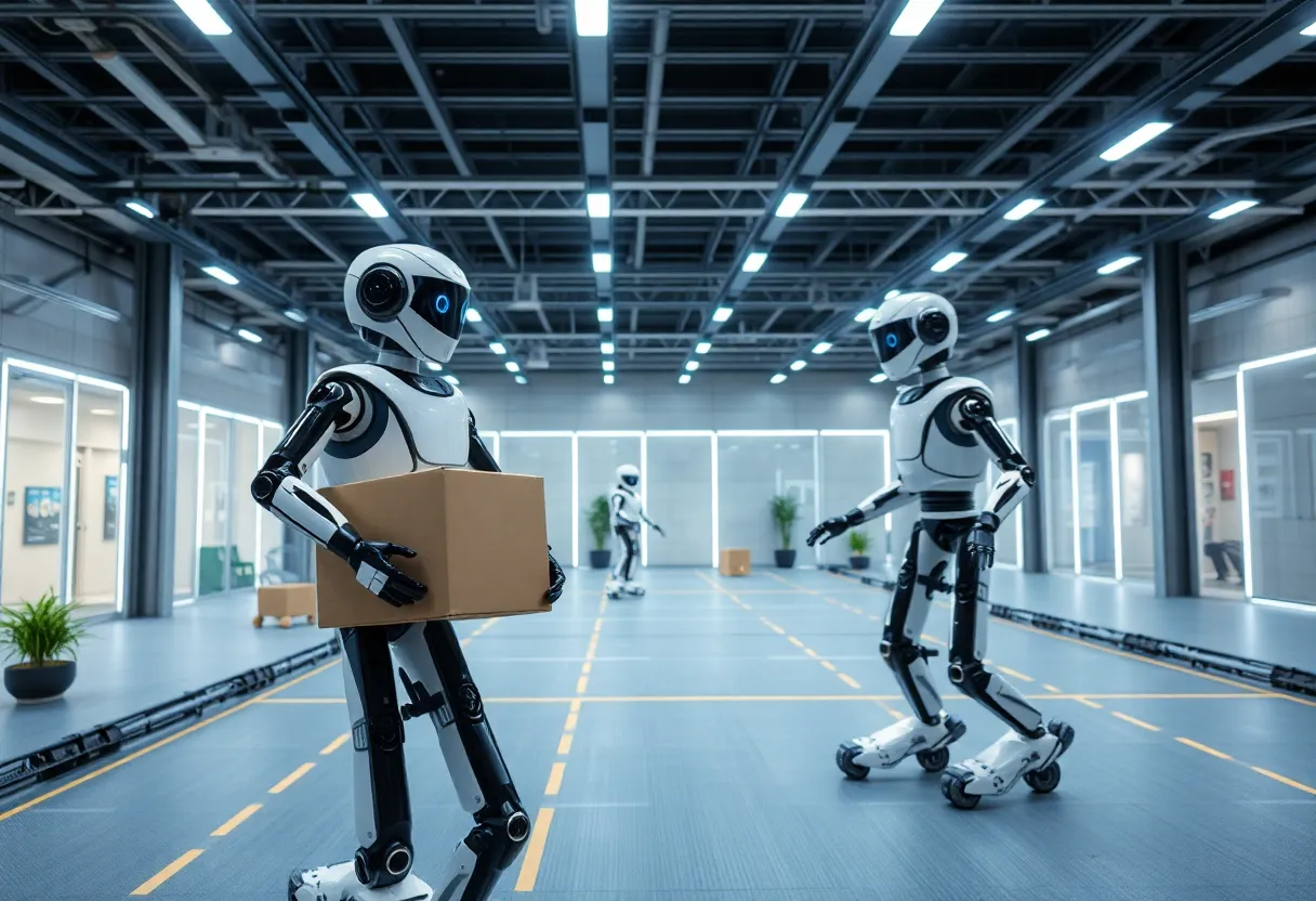 Indoor humanoid park for delivery robot testing