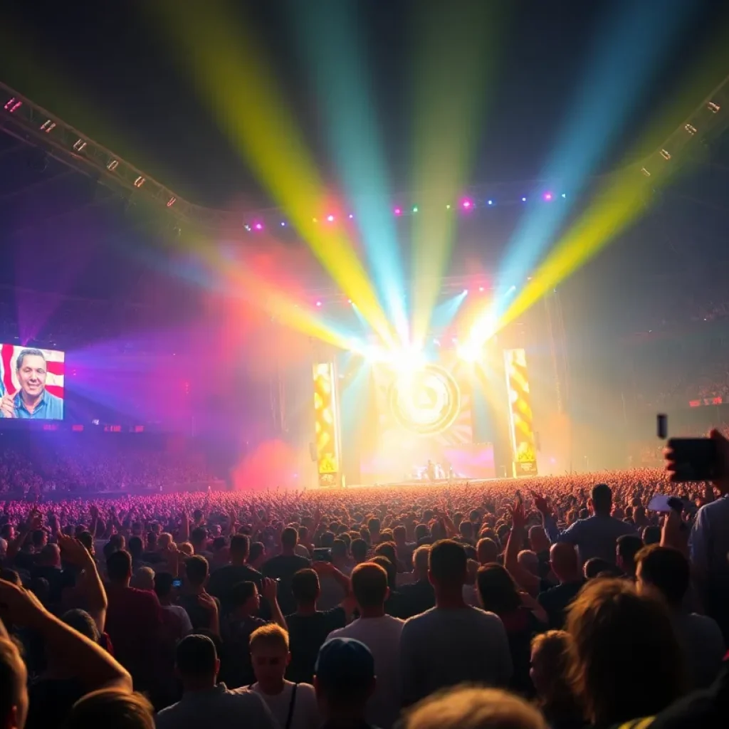 Crowd enjoying a concert in Houston