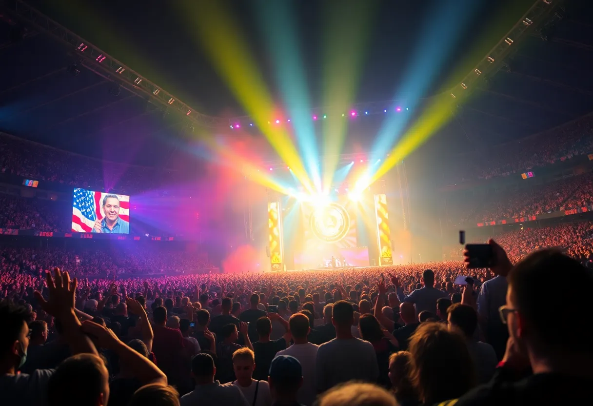 Beyoncé performing on stage at the Houston concert
