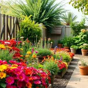 Vibrant community garden filled with colorful flowers