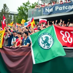 Fans celebrating during the Copa America tournament in Houston