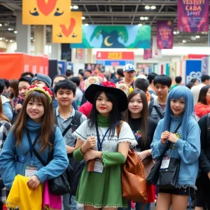 Crowd at Dream Con showcasing colorful costumes and excitement
