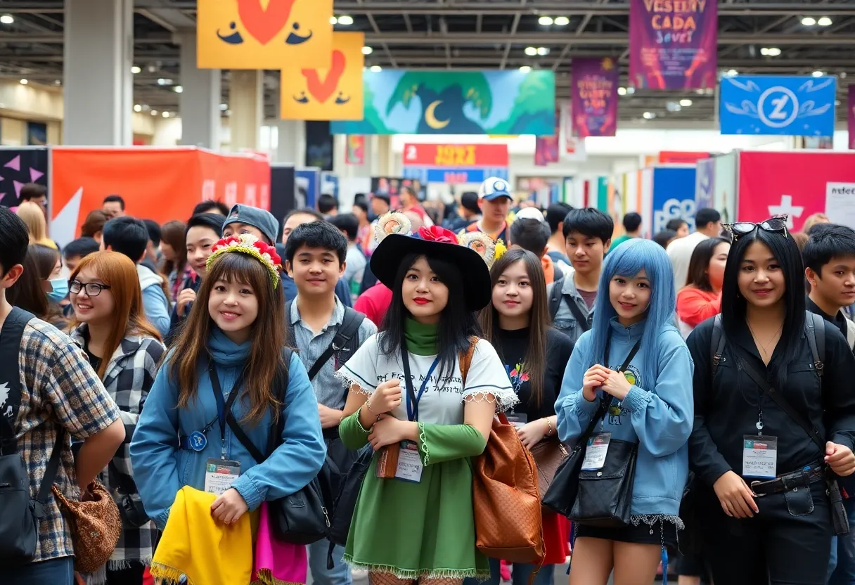 Crowd at Dream Con showcasing colorful costumes and excitement