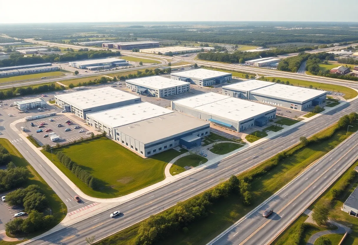 Aerial view of Hightower Business Park in Houston