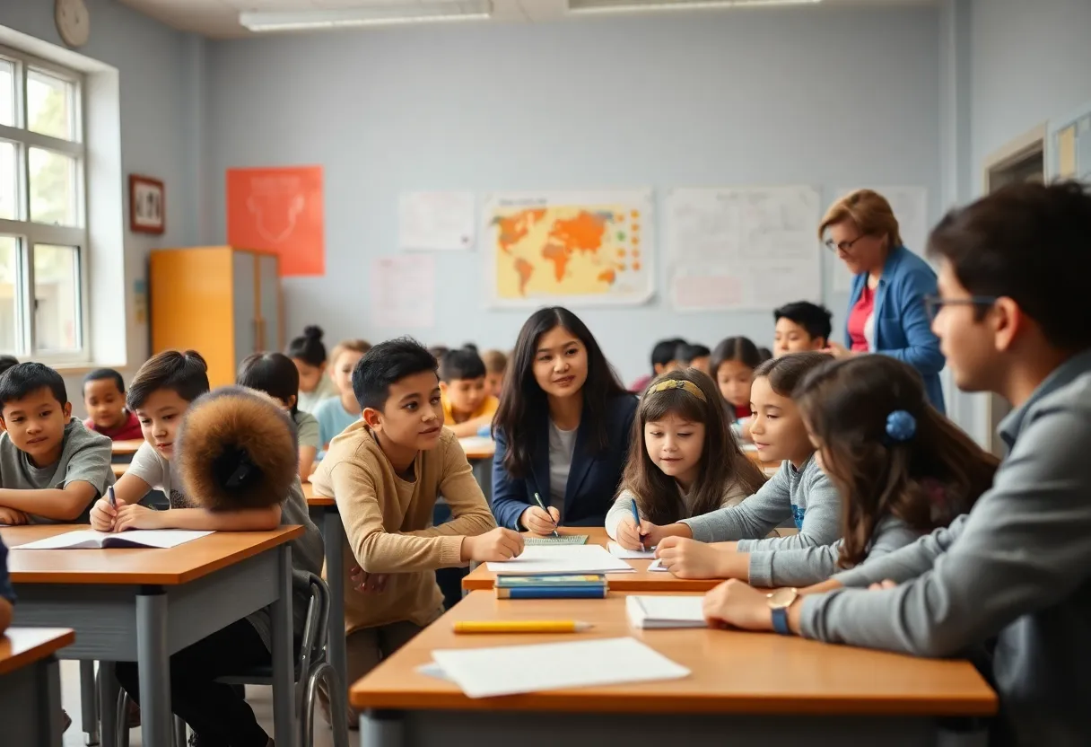 Students and teachers engaging in a classroom
