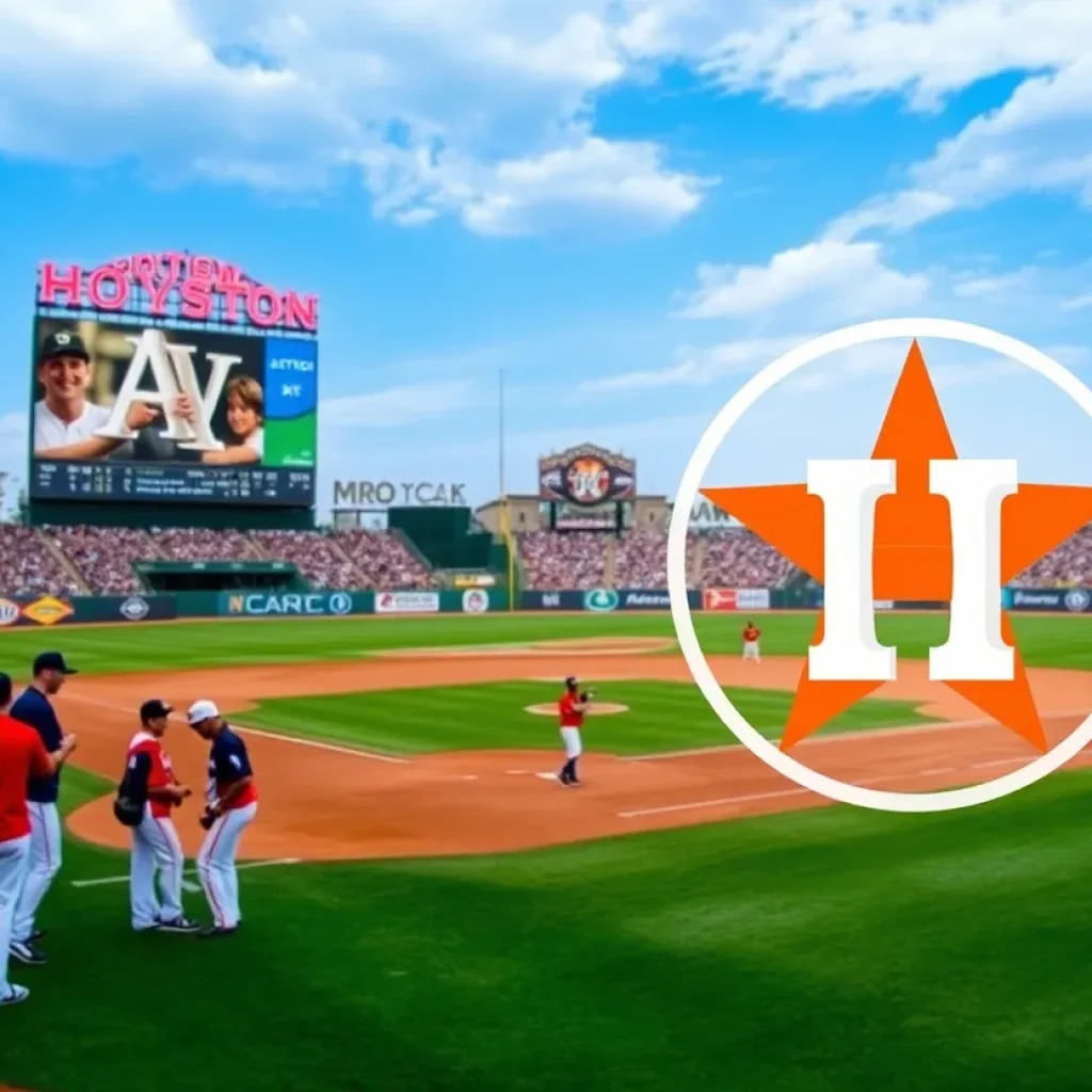 Houston Astros logo with trade deadline scenery