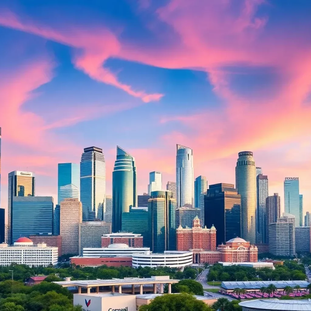 Houston skyline showcasing corporate headquarters of Texas companies