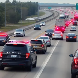 Police presence on freeway during standoff