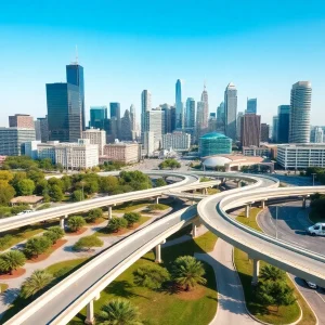 Houston skyline with new infrastructure developments