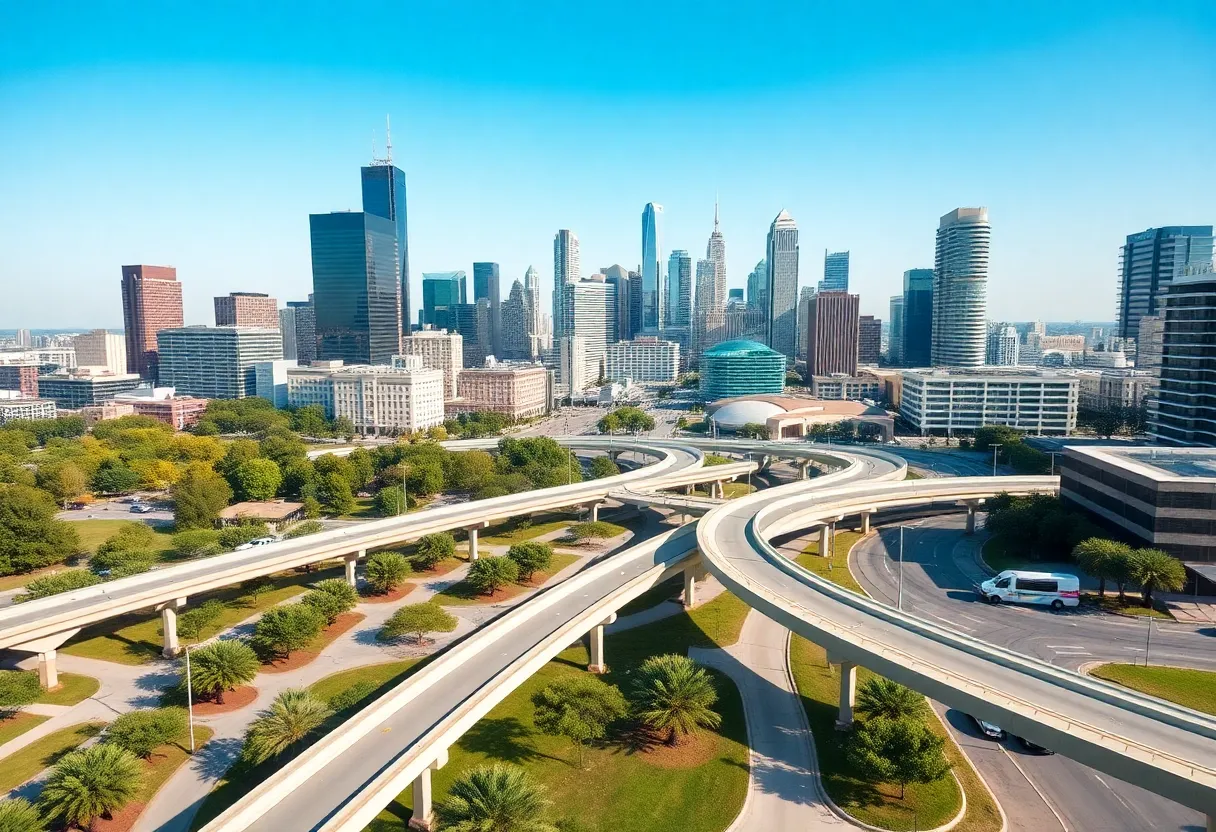 Houston skyline with new infrastructure developments