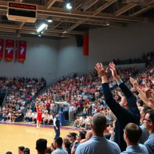 Crowd cheering for Houston Men's Basketball during tournament