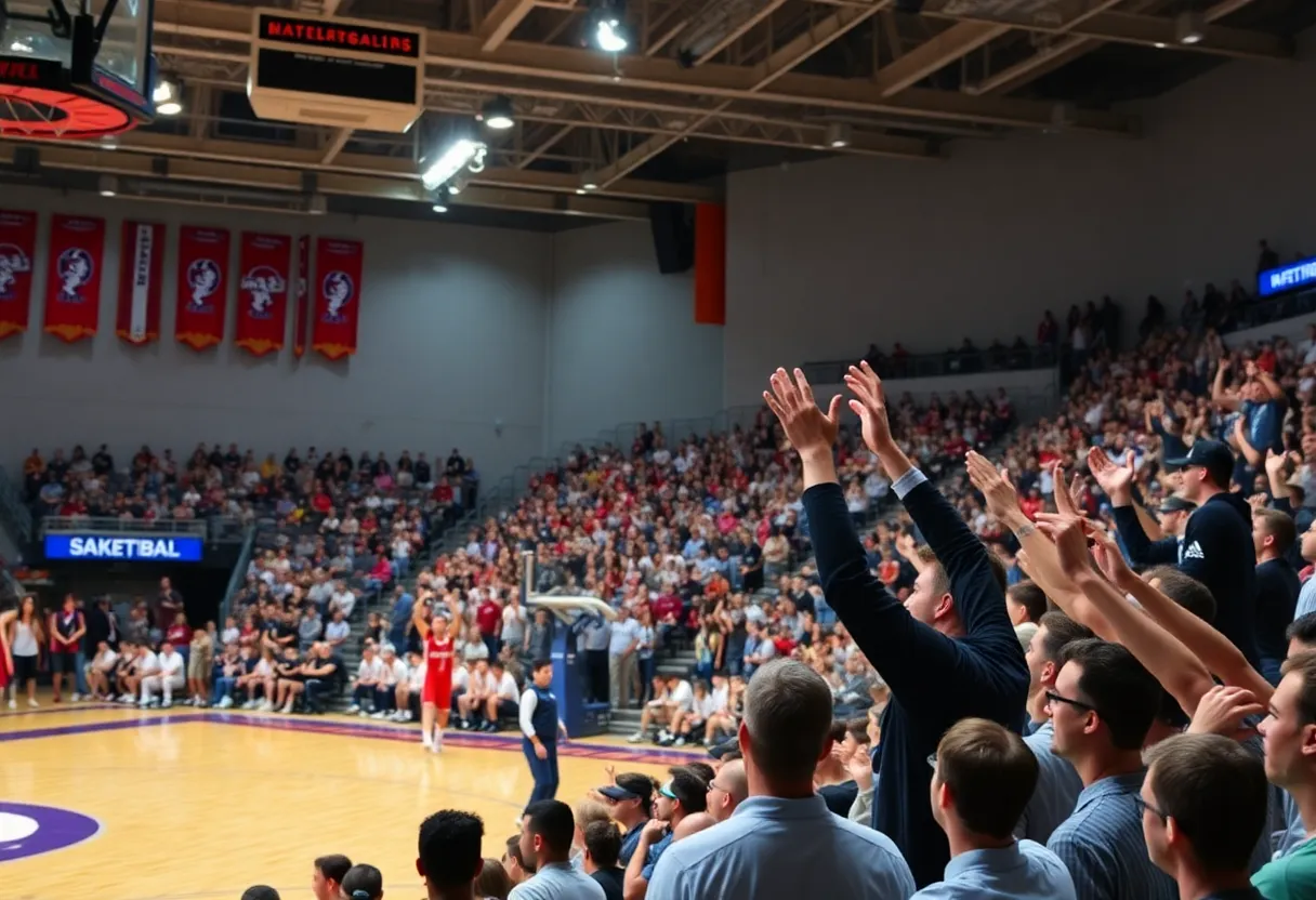 Crowd cheering for Houston Men's Basketball during tournament
