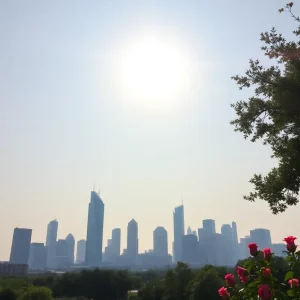 Houston skyline on a hazy summer day