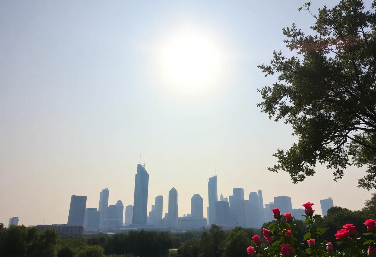 Houston skyline on a hazy summer day