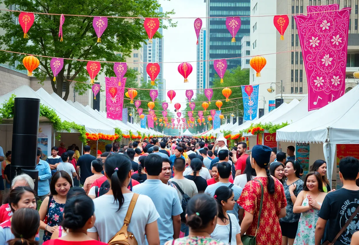 Community festival in Houston with art and performances
