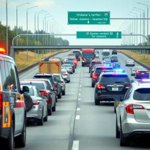 Traffic congestion on I-45 North due to police standoff