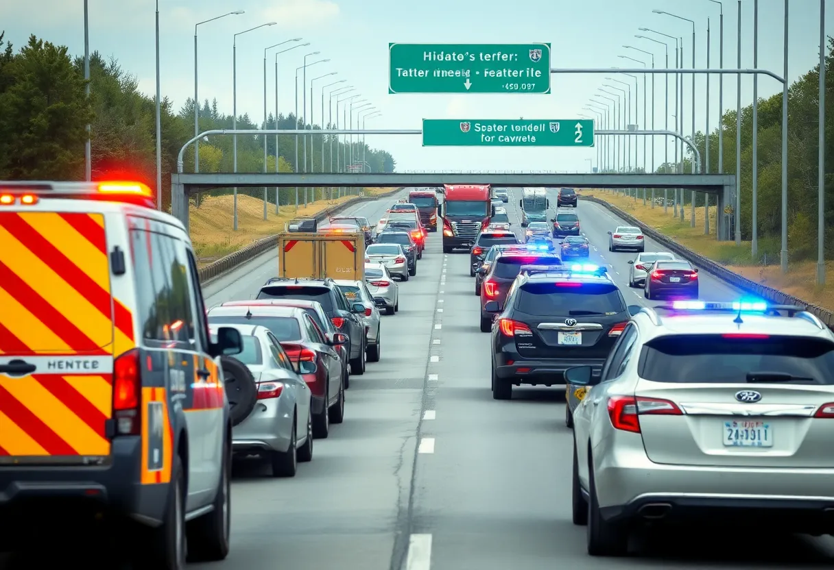 Traffic congestion on I-45 North due to police standoff