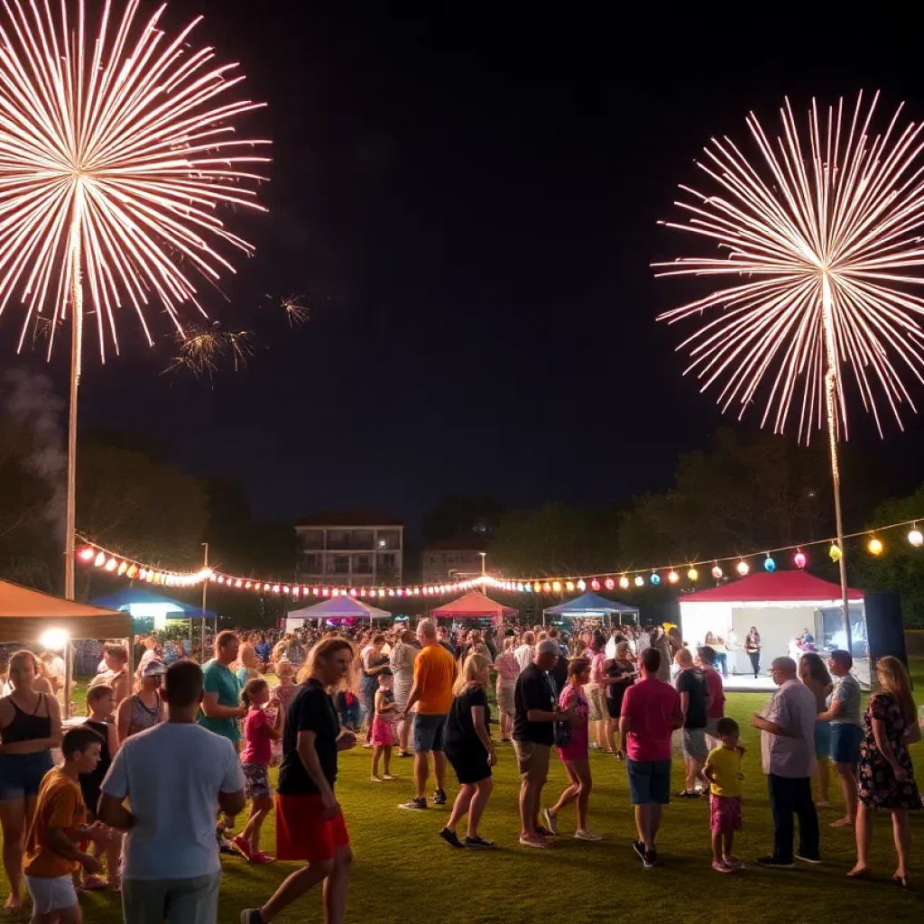 Fireworks display at Juneteenth celebration in Galveston, Texas