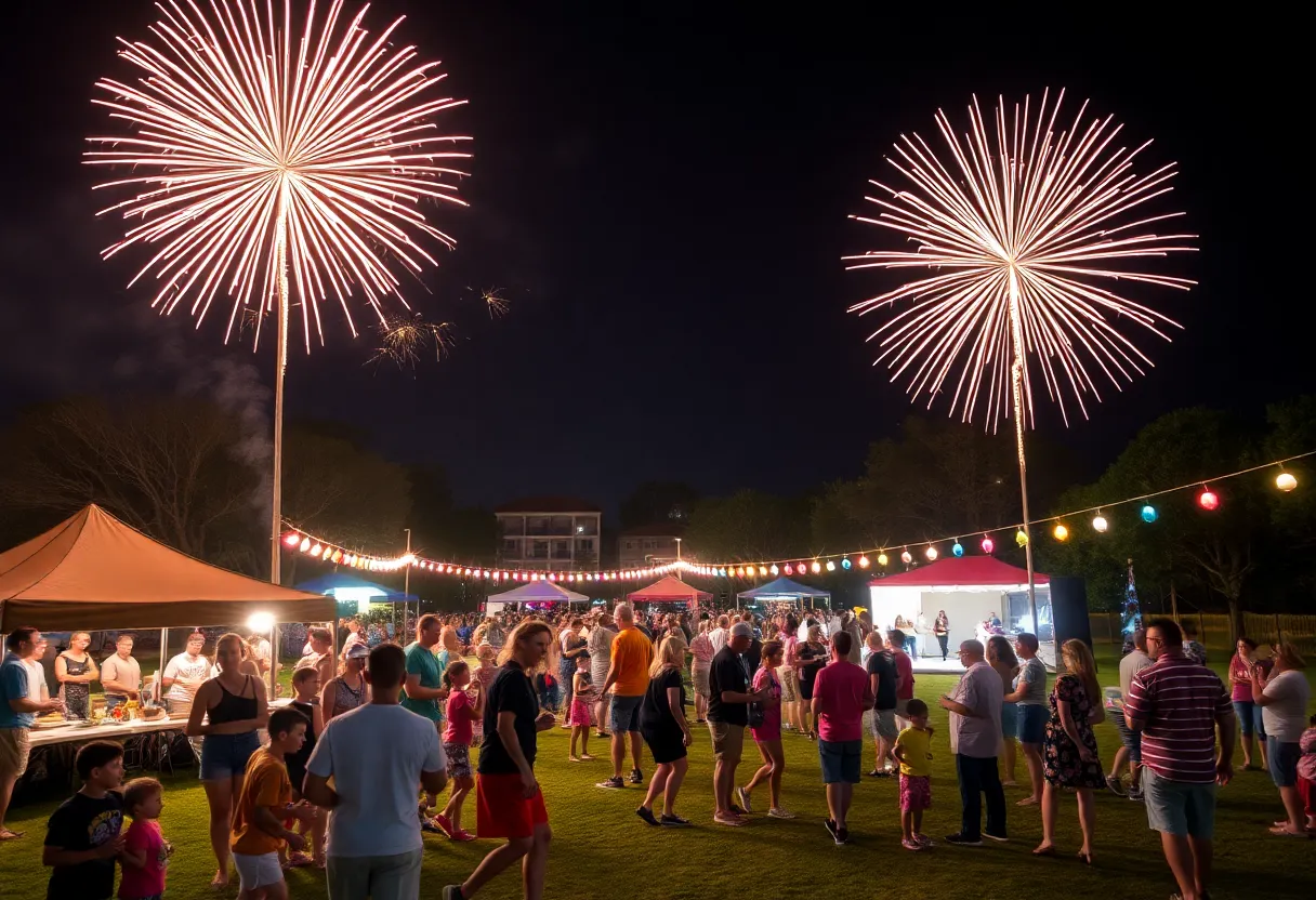 Fireworks display at Juneteenth celebration in Galveston, Texas
