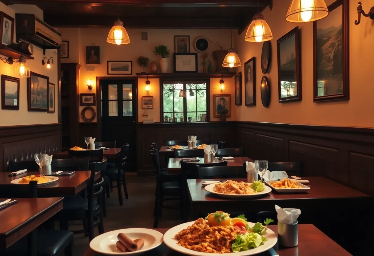 Interior of Kriti Kitchen showcasing Greek dishes