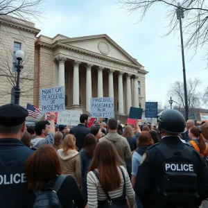 Crowd of protesters at No Kings Day demonstrations in Houston