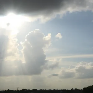 Weather in Southeast Texas with clouds and sunlight