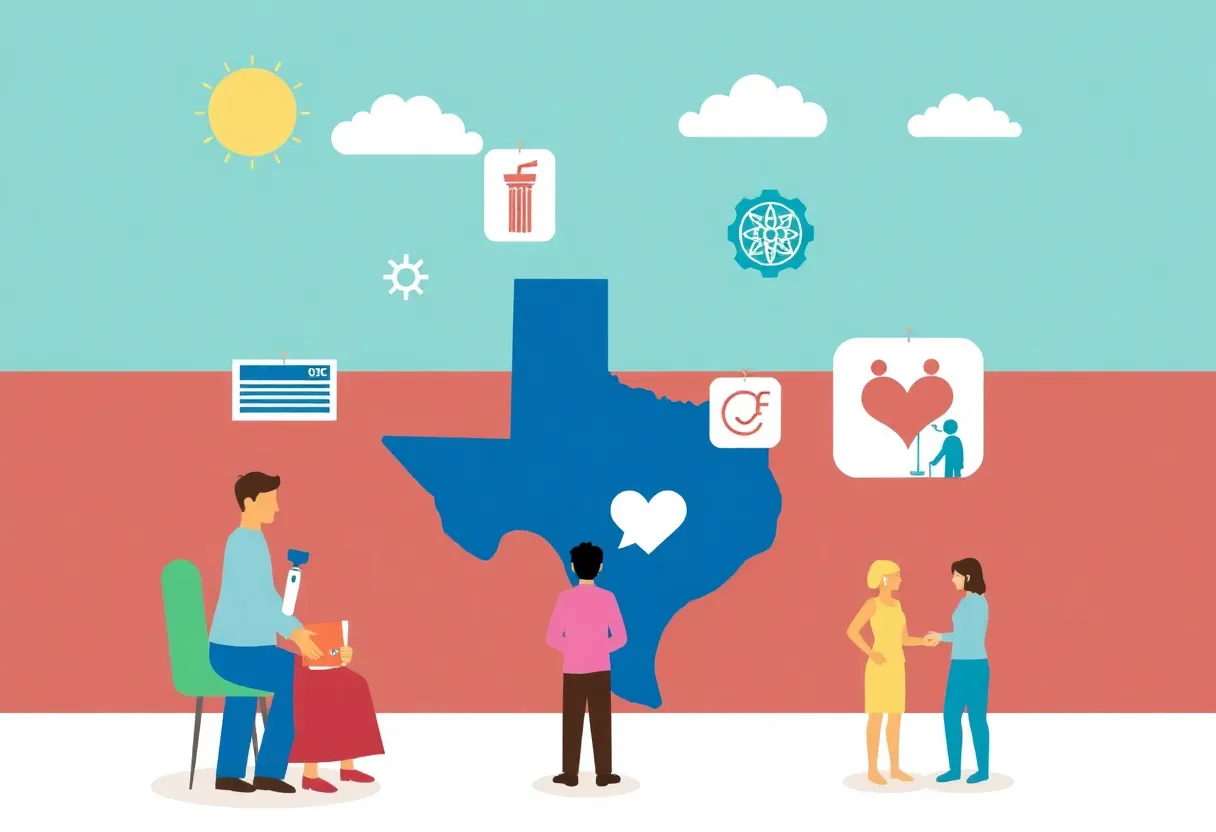 Artwork symbolizing support for ALS patients in Texas