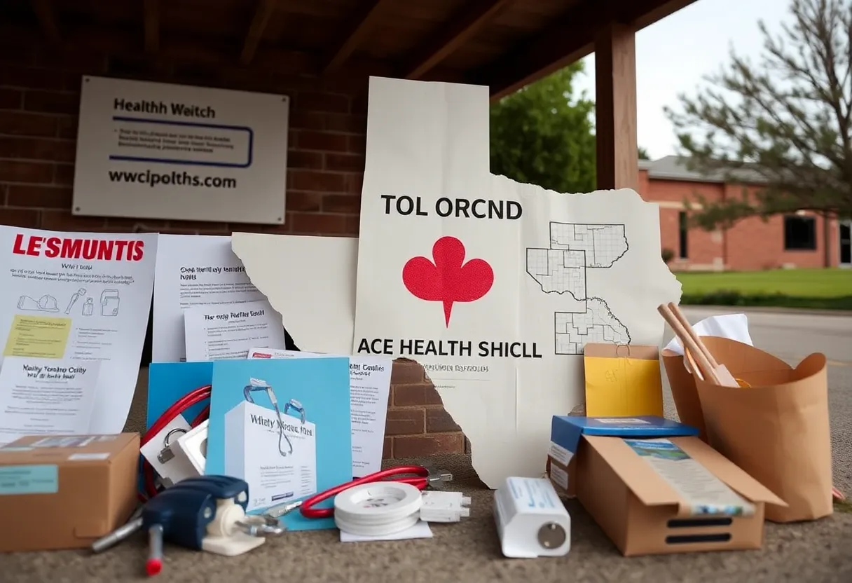 Illustrative image depicting the impact of budget cuts on Texas local health services.